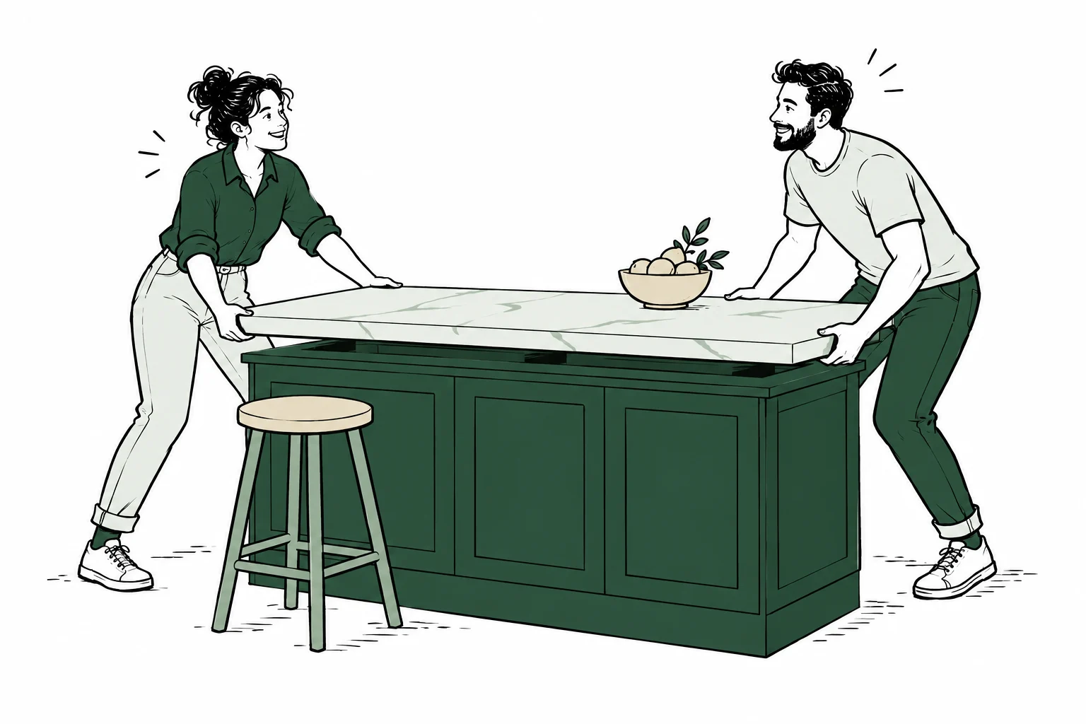 Kitchen remodeling illustration
